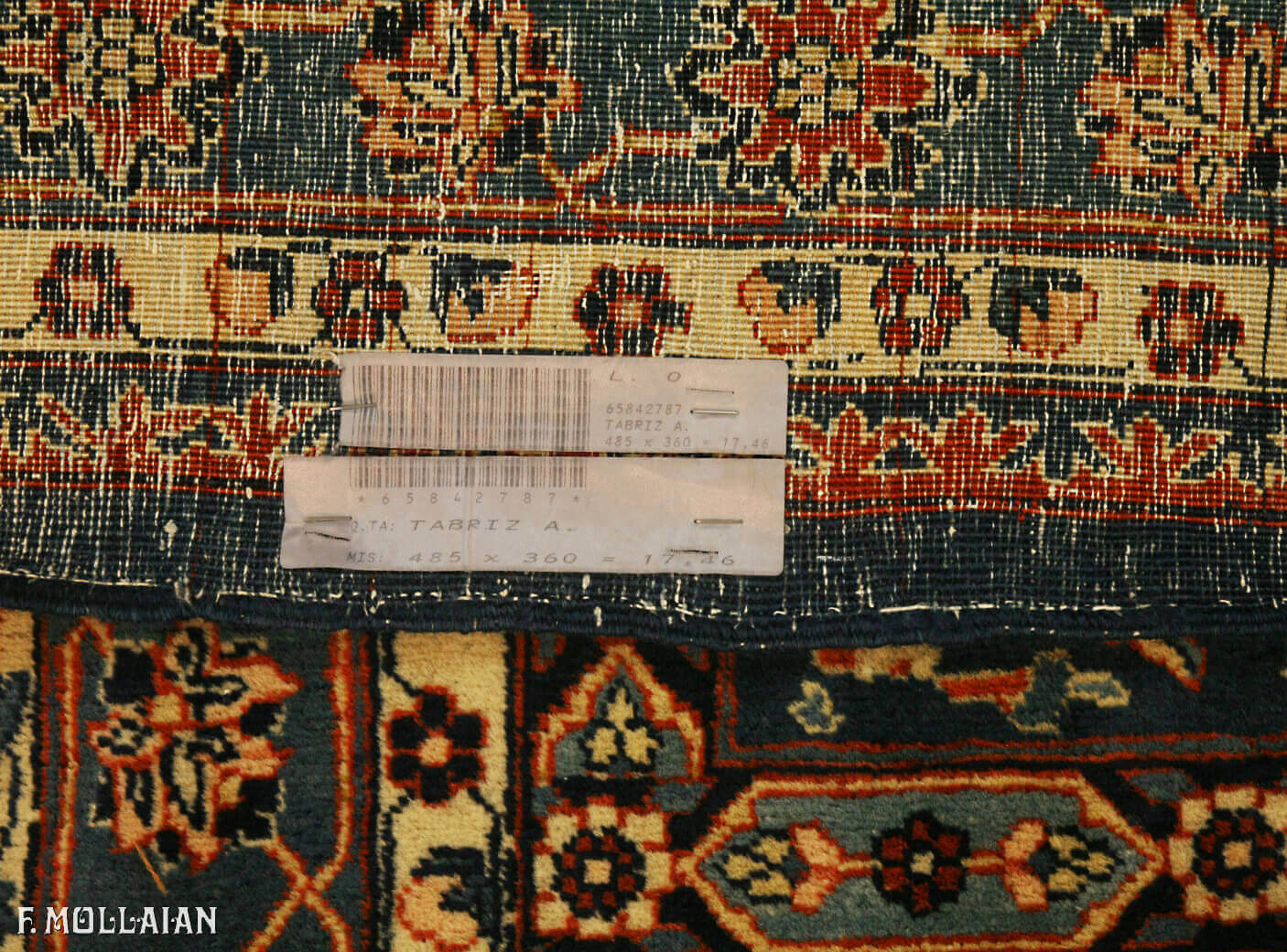 Tappeto Annodato a Mano Persiano Antico Tabriz n°:65842787